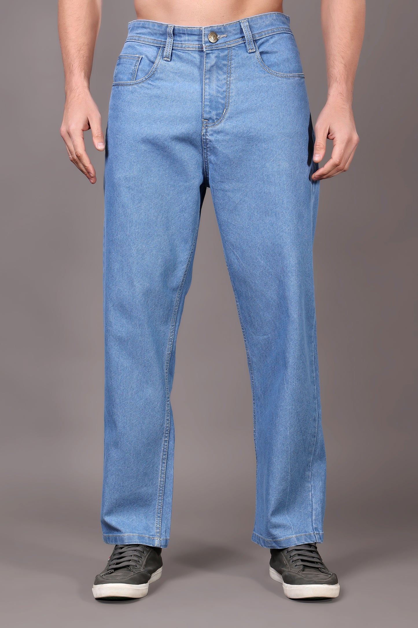 ZAYSH Men Baggy fit Mid Rise Light Blue Jeans Pants (MJRP-LF-04)