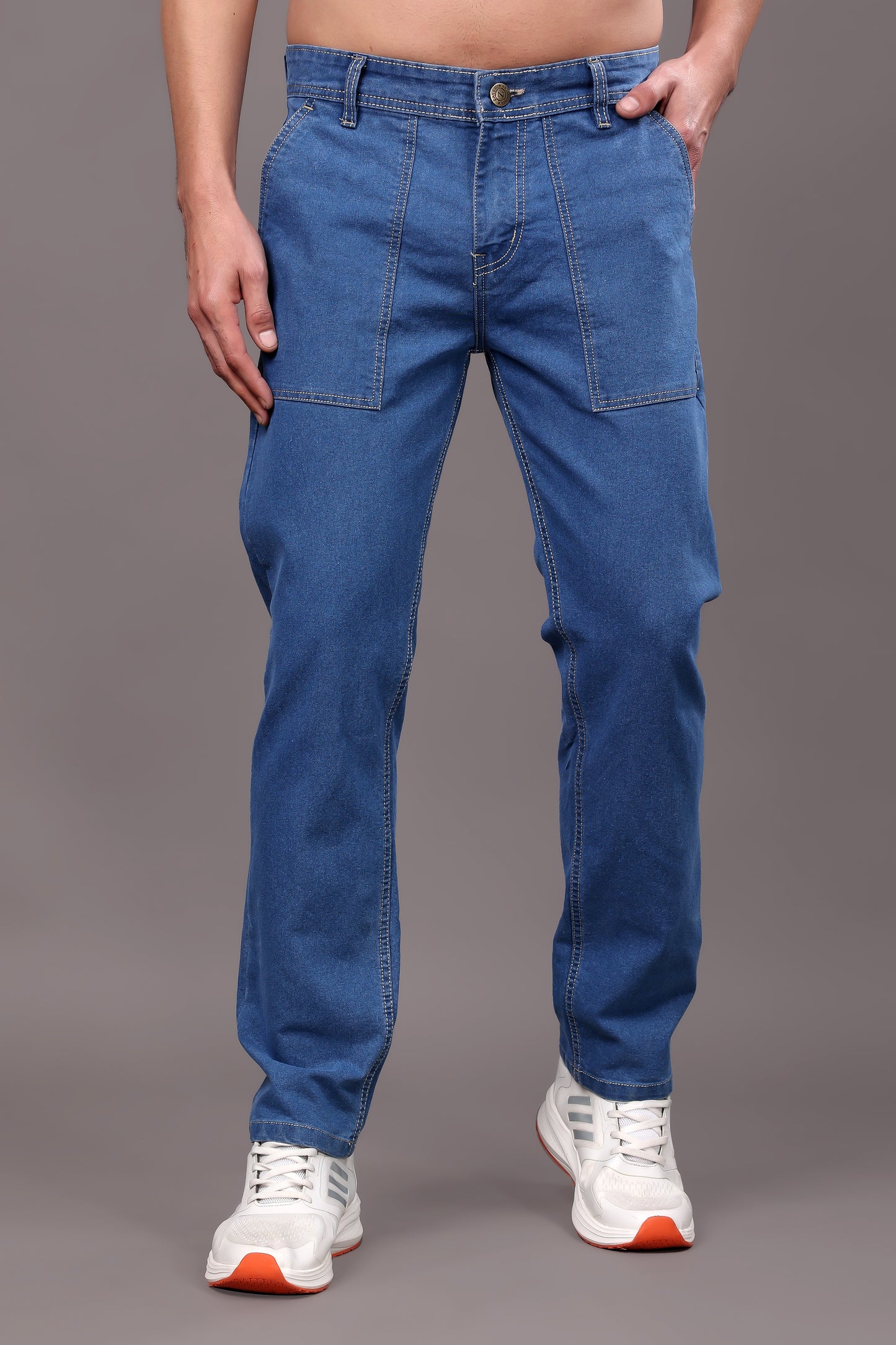 ZAYSH Men Relax Fit Mid Rise Light Blue Jeans Pants (MJRP-D1-04)