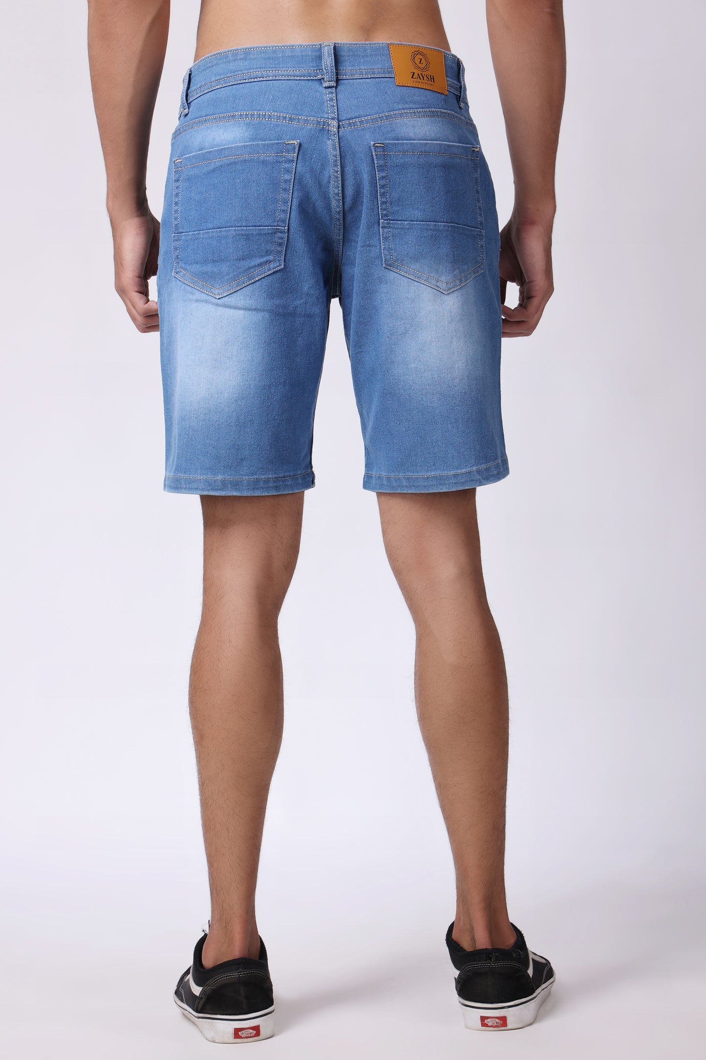 ZAYSH Men Slim Mid Rise Blue Shorts (MSRP-Denim-01)