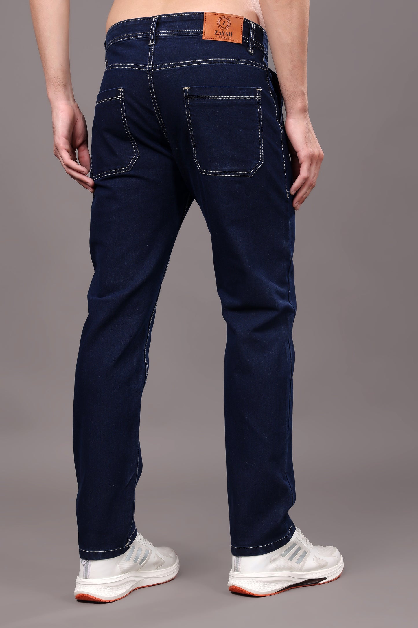 ZAYSH Men Relax Fit Mid Rise Dark Blue Jeans Pants (MJRP-D1-05)