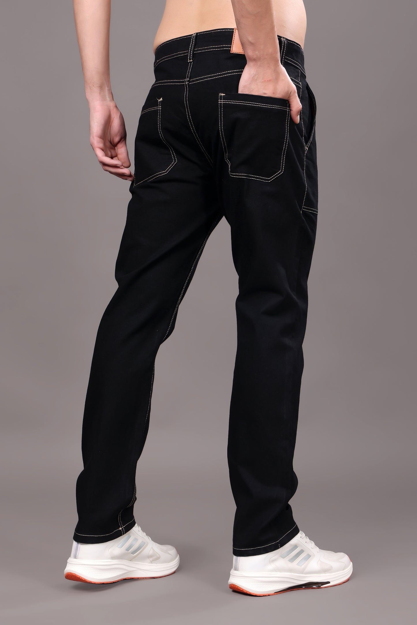 ZAYSH Men Relax Fit Mid Rise Black Jeans Pants (MJRP-D1-02)