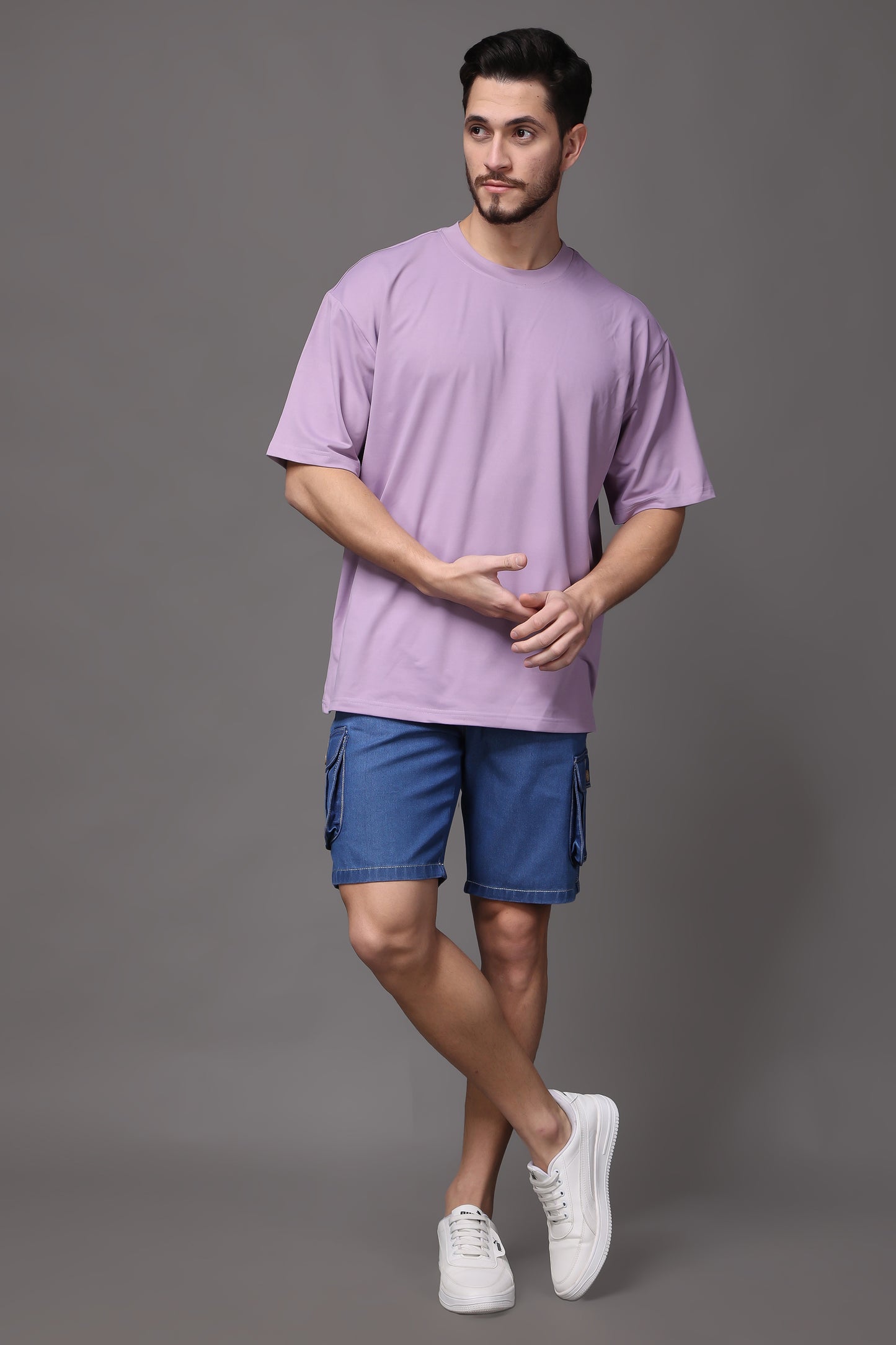 ZAYSH Men Slim Mid Rise Blue Shorts (Short-Den-6P-01)