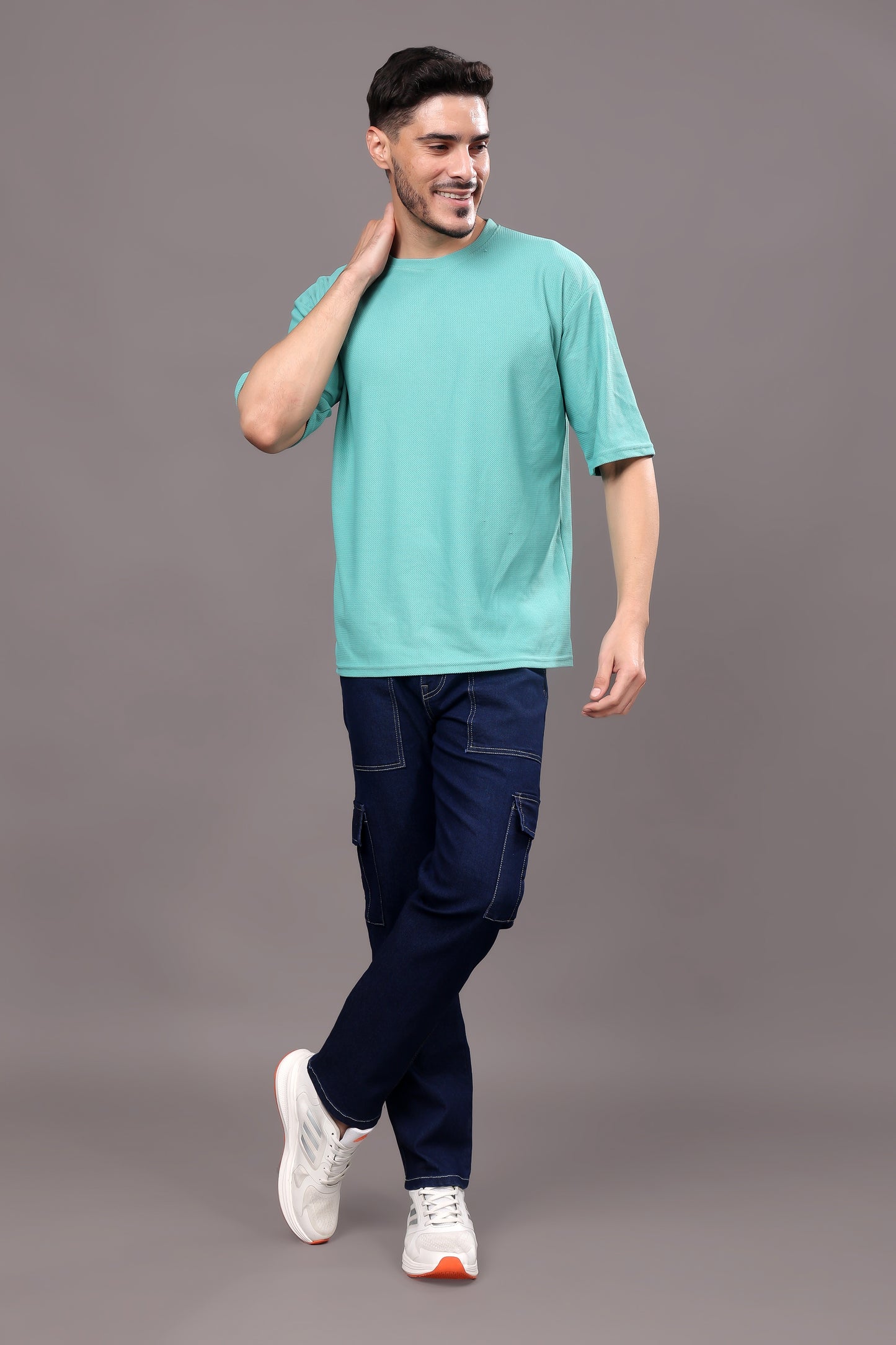 ZAYSH Men Regular fit Mid Rise Dark Blue Cargo Pants (HCAR-D1-DEN-05)