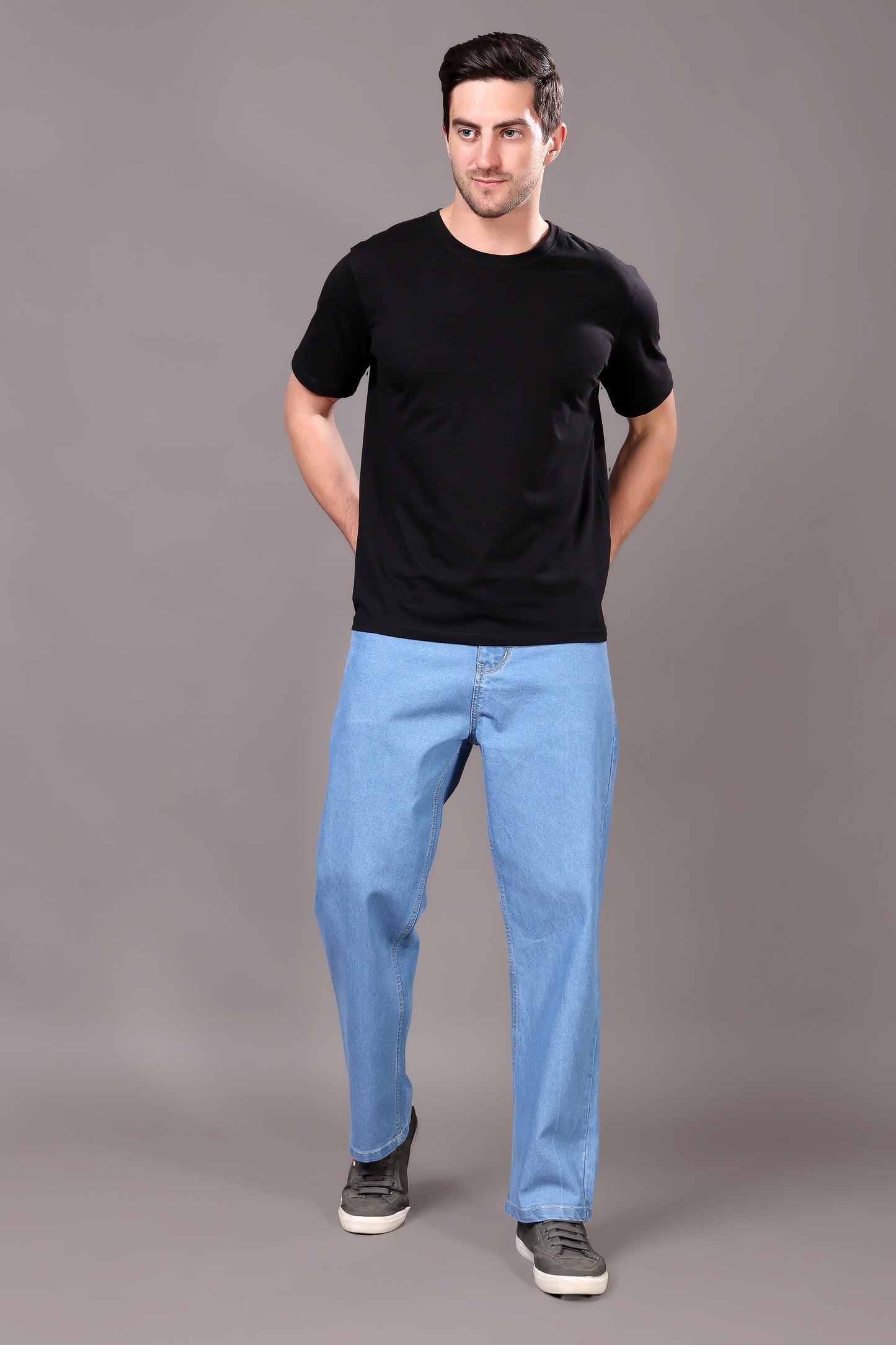 ZAYSH Men Baggy fit Mid Rise Light Blue Jeans Pants (MJRP-LF-04)