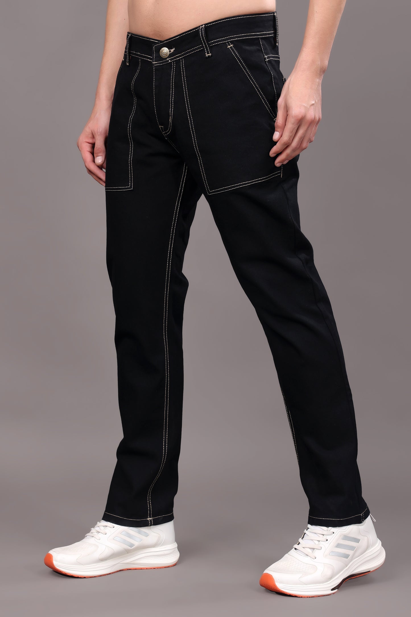 ZAYSH Men Relax Fit Mid Rise Black Jeans Pants (MJRP-D1-02)