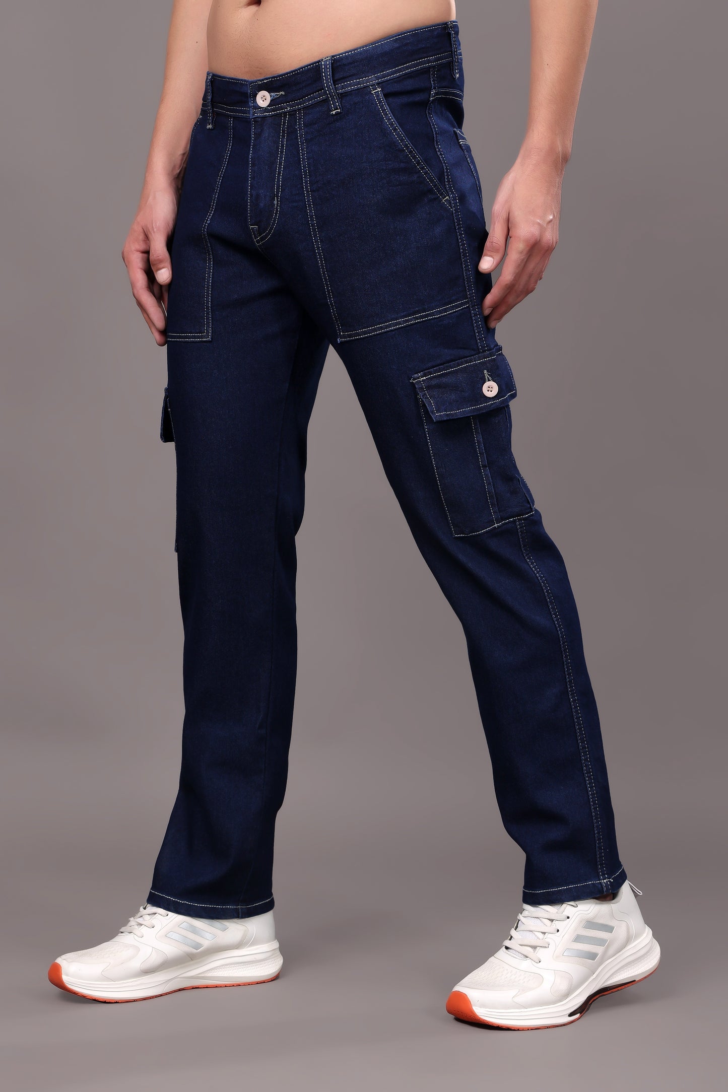 ZAYSH Men Regular fit Mid Rise Dark Blue Cargo Pants (HCAR-D1-DEN-05)