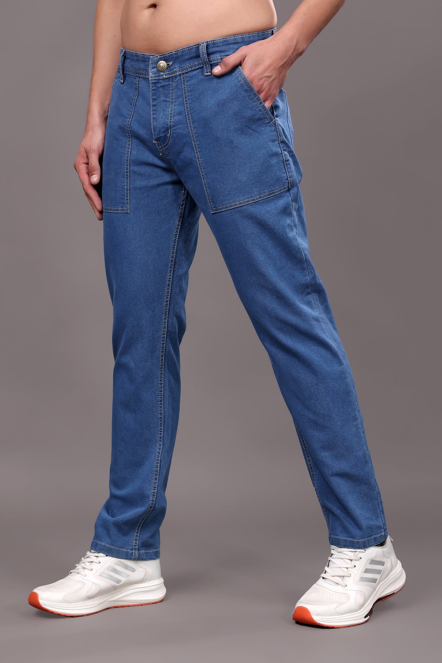 ZAYSH Men Relax Fit Mid Rise Light Blue Jeans Pants (MJRP-D1-04)