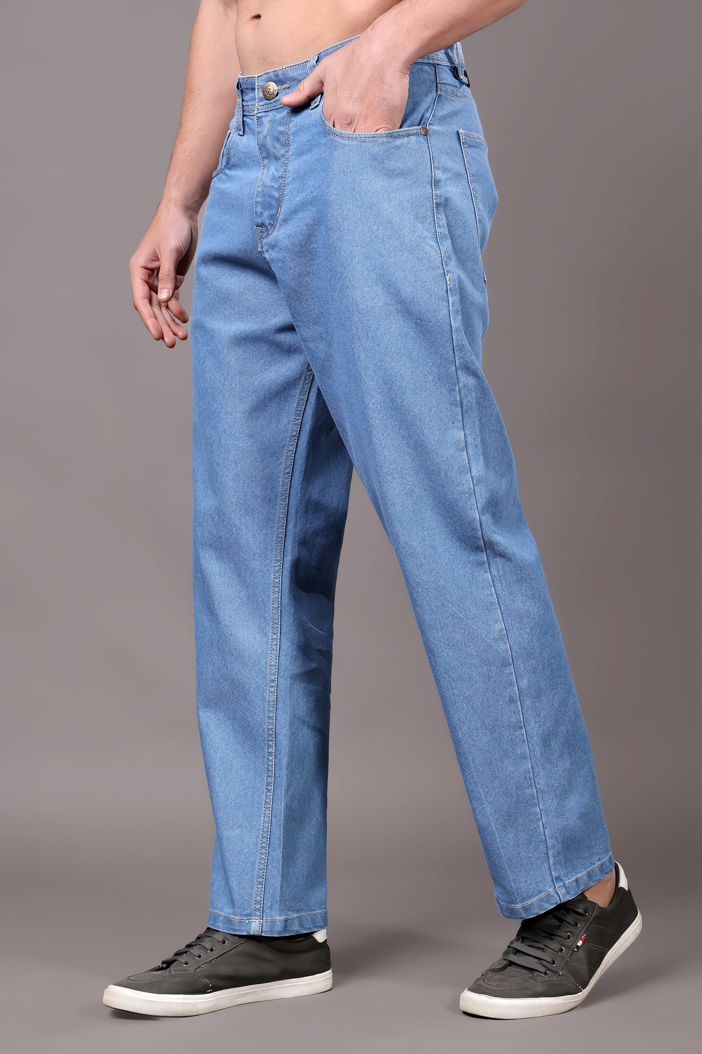 ZAYSH Men Baggy fit Mid Rise Light Blue Jeans Pants (MJRP-LF-04)