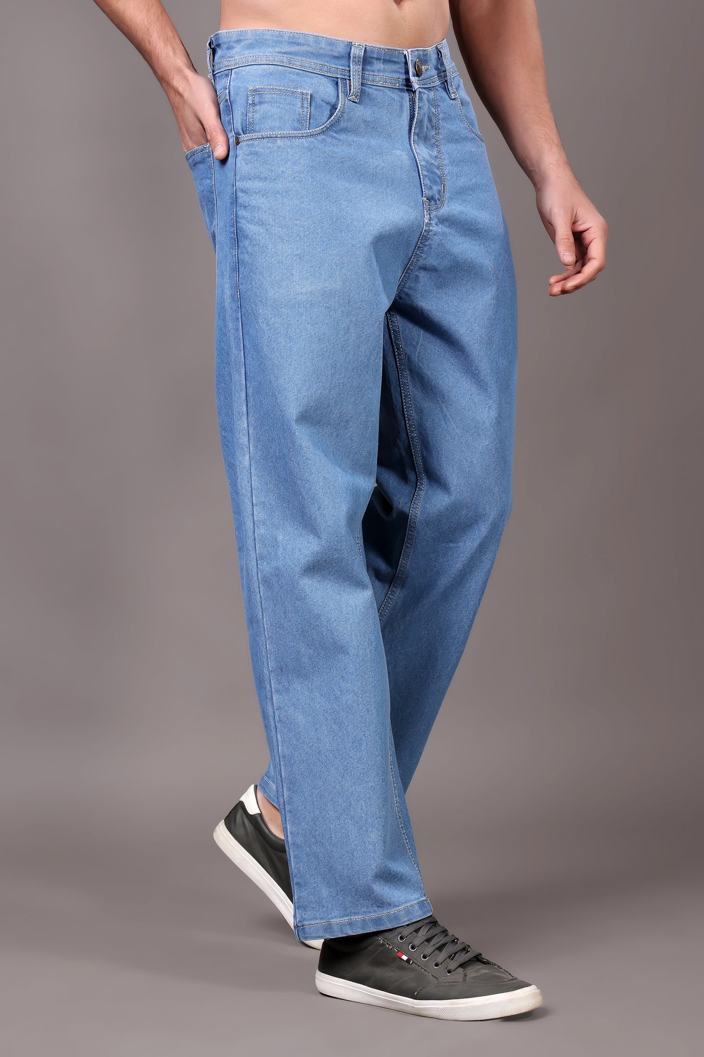 ZAYSH Men Baggy fit Mid Rise Light Blue Jeans Pants (MJRP-LF-04)