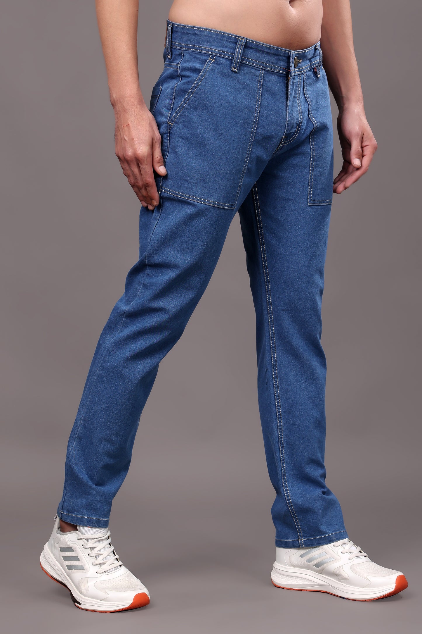 ZAYSH Men Relax Fit Mid Rise Light Blue Jeans Pants (MJRP-D1-04)