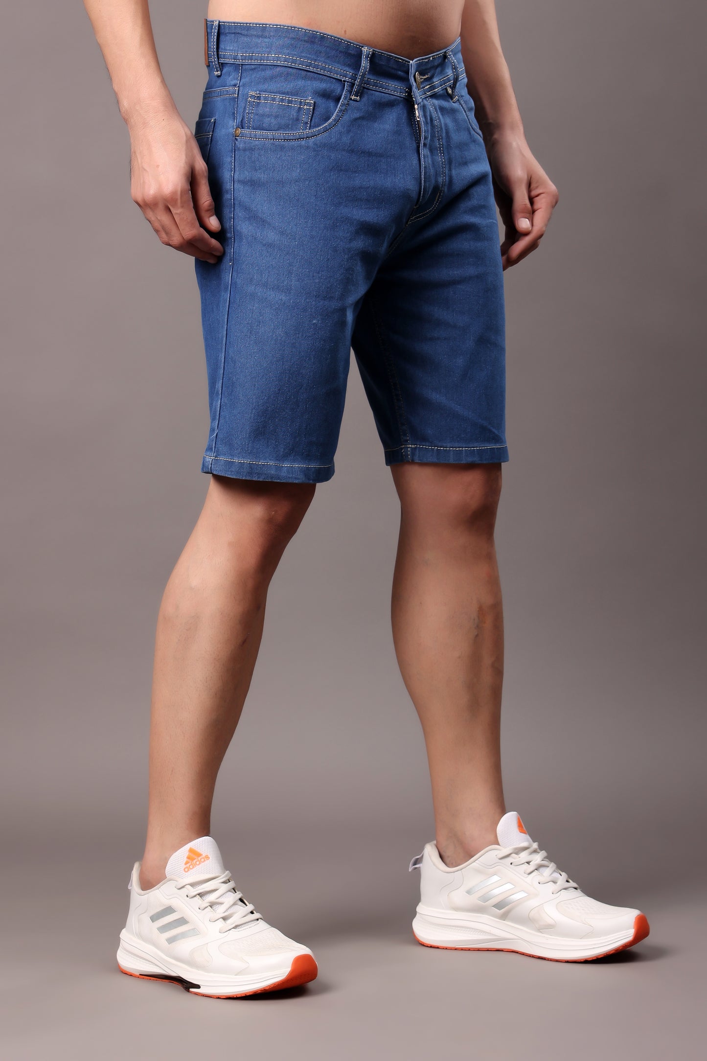ZAYSH Men Slim Mid Rise Blue Shorts (Short-Den-01)