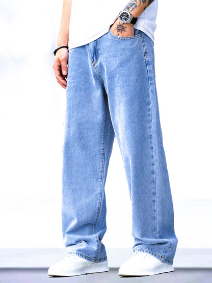 ZAYSH Men Baggy fit Mid Rise Light Blue Jeans Pants (MJRP-Baggy-04)