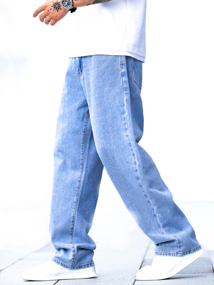 ZAYSH Men Baggy fit Mid Rise Light Blue Jeans Pants (MJRP-Baggy-04)