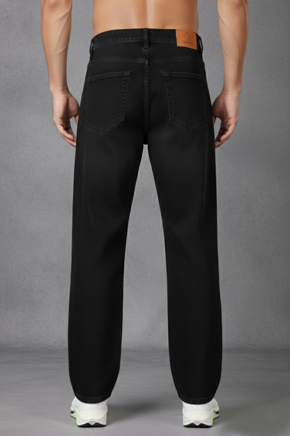 ZAYSH Men Baggy fit Mid Rise Black Jeans Pants (MJRP-Baggy-02)