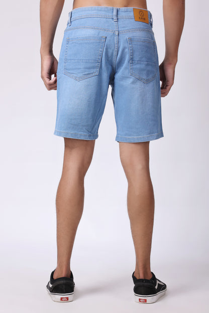 ZAYSH Men Slim Mid Rise Light Blue Shorts (MSRP-Denim-04)