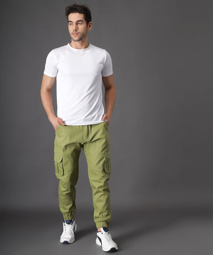 ZAYSH Men Regular Mid Rise Green Cargo Pants (CAR)