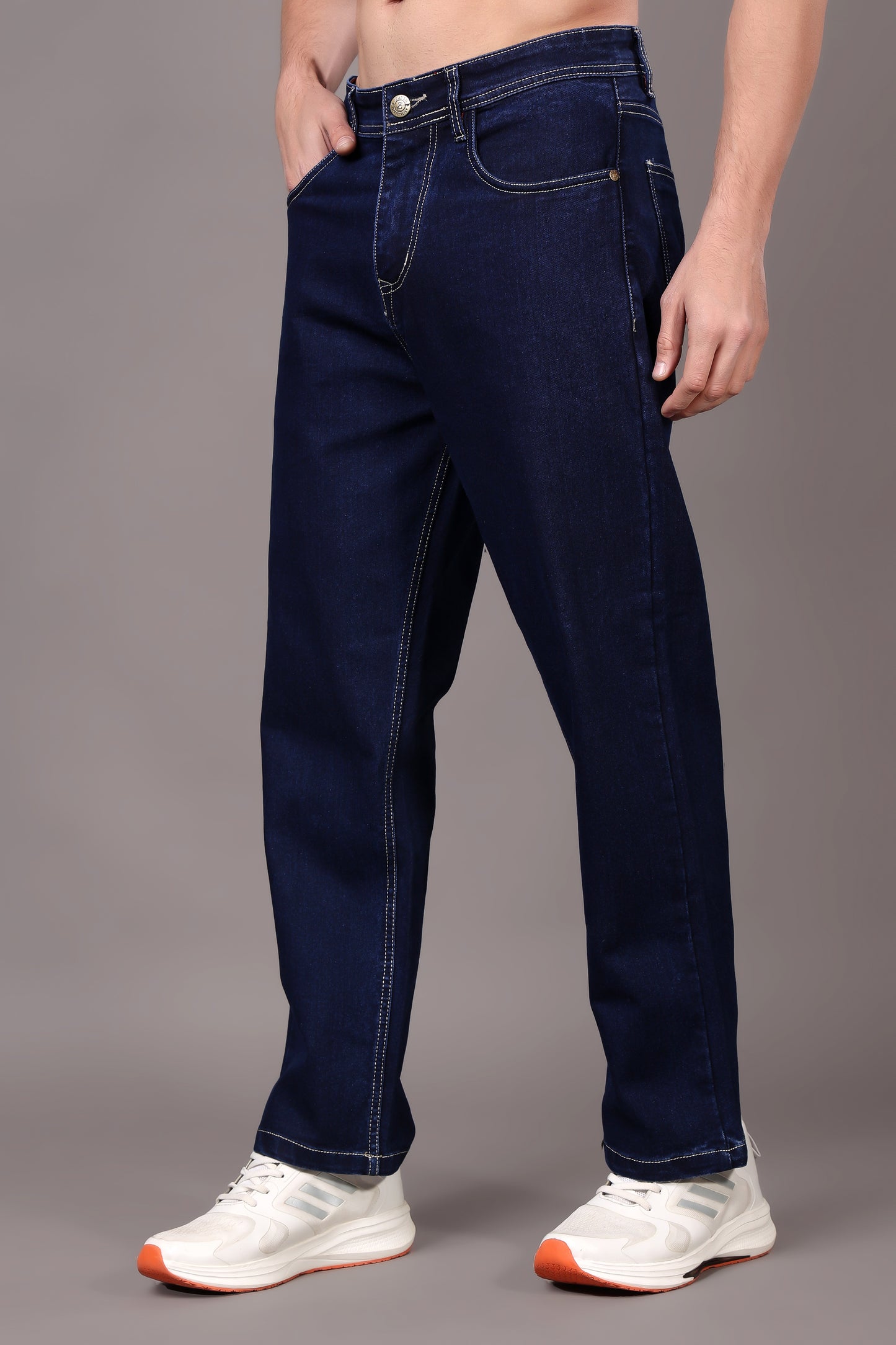 ZAYSH Men Baggy fit Mid Rise Dark Blue Jeans Pants (MJRP-LF-05)