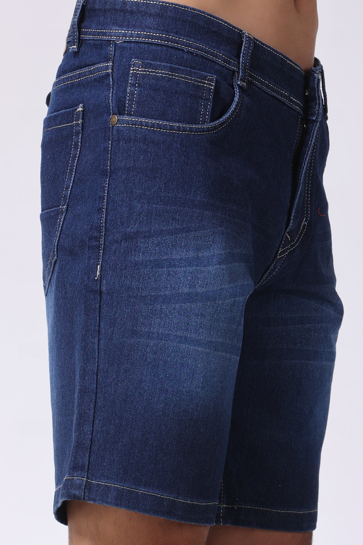 ZAYSH Men Slim Mid Rise Dark Blue Shorts (MSRP-Denim-05)