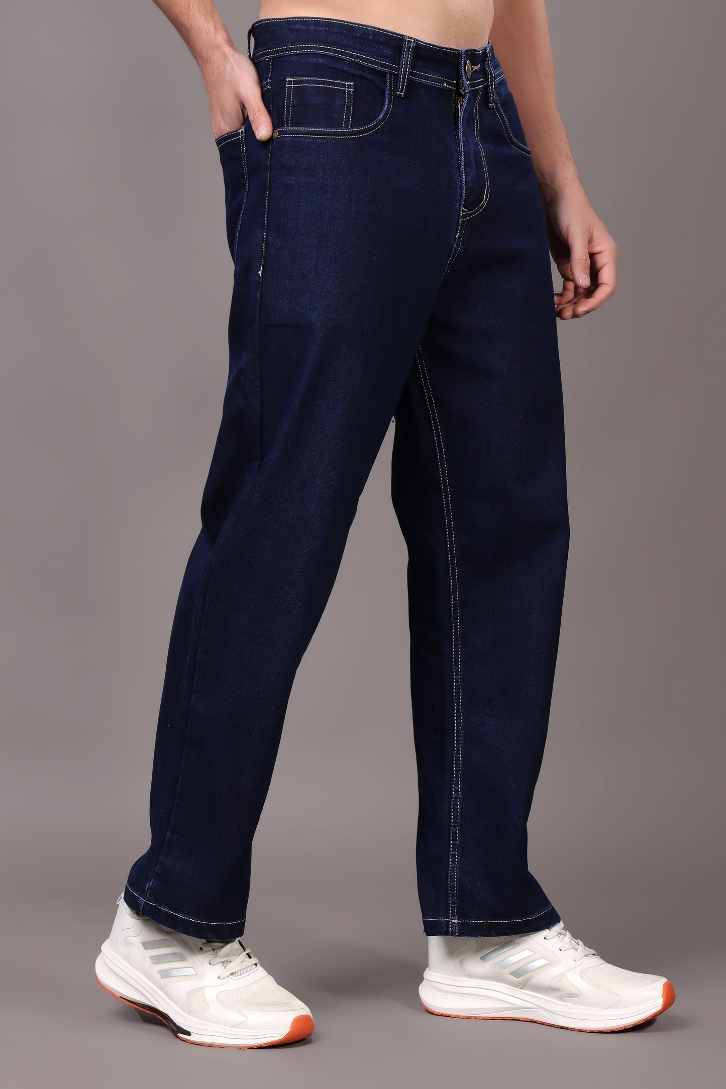 ZAYSH Men Baggy fit Mid Rise Dark Blue Jeans Pants (MJRP-LF-05)